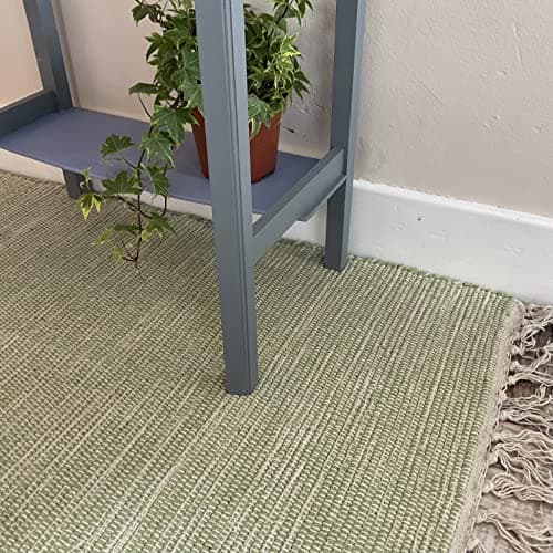 Image of Second Nature Online Pale Green Hush Soft Cotton Rug Hand Loomed and GoodWeave Certified Large 120 cm x 180 cm
