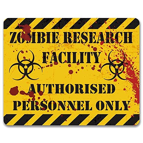 Image of Print Crafted - Zombie Research Facility: Authorised Personnel Only - Metal Sign | Gaming Sign | Man Cave Decor | Teenagers Bedroom