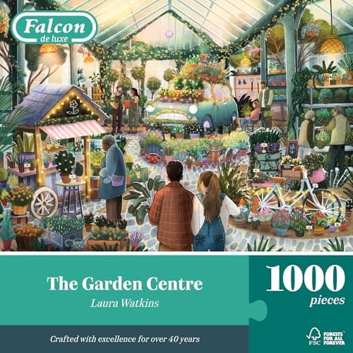 Image of Falcon The Garden Centre, 1000 Piece Jigsaw Puzzle for Adults - Beautifully Illustrated 1000Pc Adult Jigsaws, Fun Present & Activity for Home, Puzzles for Rainy Days, Birthday Jumbo