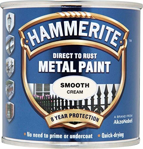 Image of Hammerite Metal Paint Smooth 250ml Cream by Hammerite