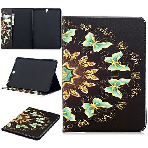 Image of LMFULM® Case for Samsung Galaxy Tab S3 9.7 inch (SM-T820/T825) PU Leather Case Colorful Butterfly Pattern Stent Function Holster Flip Cover for Galaxy Tab S3 9.7 Tablet PC