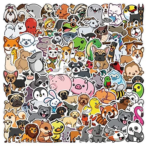 Image of 105Pcs Cute Animal Stickers for Children Kids, Waterproof Vinyl Stickers for Scrapbooking Laptop Reward Suitcase Phone Aesthetic Kawaii Luggage Skateboard Cool Fun Decals for Girls