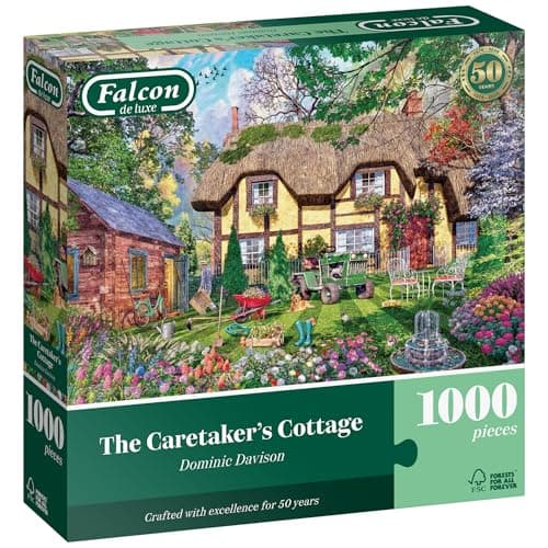 Image of Falcon The Caretaker's Cottage - 1000 Piece Jigsaw Puzzle for Adults - Beautifully Illustrated 1000Pc Adult Jigsaws - Puzzles for Home Activity, Rainy Days, Birthday Gift - Jumbo