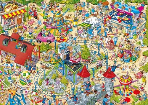 Image of Ravensburger Ray’s Comic Series 1000 Piece Jigsaw Puzzle – Funny Holiday Resort Cartoon by Artist Ray Nicholson – Family Puzzle for Adults & Teens