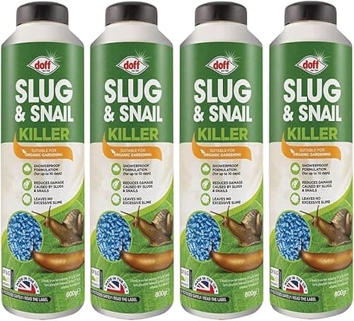 Image of Slug & Snail Killer Max, 800G Powerful Slug Killer Pellets for Protecting Ornamental Plants and Garden Vegetables Snail Repellant Best for Organic Gardening (Pack 0f 4)