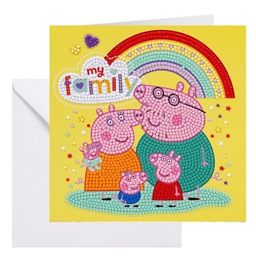 Image of CRYSTAL ART My Family Card 18x18cm Peppa Pig
