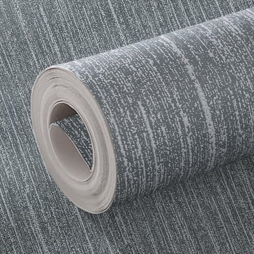 Image of Anttyscar Dark Grey Striped Thick Textured Wallpaper Mix Plain Dark Grey Embossed Textured Wallpaper for Adults Kids Teenager Bedrooms Bathrooms Hallway Lounge Living Room Feature Wall