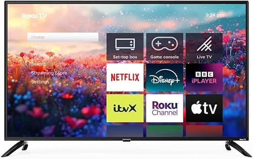 Image of VELTECH 32 Inch Smart Roku TV -Bezel Light Design, LED HD, Freeview, Netflix, Apple TV+, BBC iPlayer, Dolby Audio, Triple HDMI, HDR 10 - Ideal Small TVs for Bedroom, Lounge, Kitchen or Studio