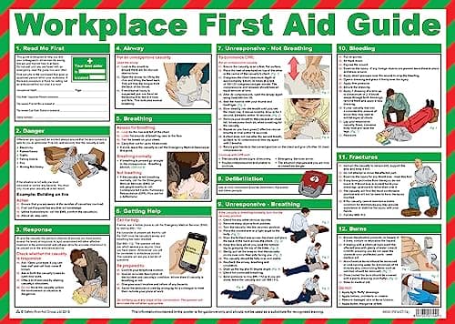 Image of Safety First Aid Group First Aid at Work Guide Poster - Laminated (59 x 42 cm)