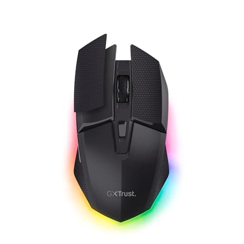 Image of GXTrust 122 Felox+ Dual Wireless Gaming Mouse Bluetooth + 2.4GHz with Grip Pads, 12K DPI, 40h Battery Life, Rechargeable RGB Mouse, LED Lighting, 6 Buttons, Low Latency USB-A Receiver, Black