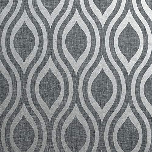 Image of Arthouse ArtiSTICK Luxe Ogee Gunmetal Silver Peel and Stick Self Adhesive Wallpaper 6m Long - Great for Upcycling Furniture - Cabinets Kitchen Drawers Shelves - Peel & Stick 300216