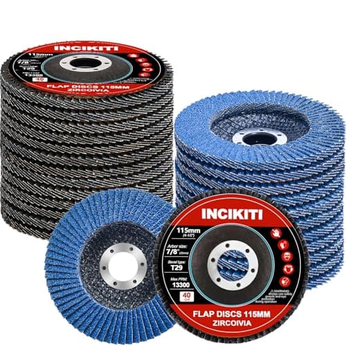 Image of Flap Discs 115mm Angle Grinder Discs - INCIKITI 20pcs Grinding Discs 40 Grit Sanding Discs for Angle Grinder, Type 29 Grinding Discs 115mm for Metal Wood, Stainless Steel Grinding