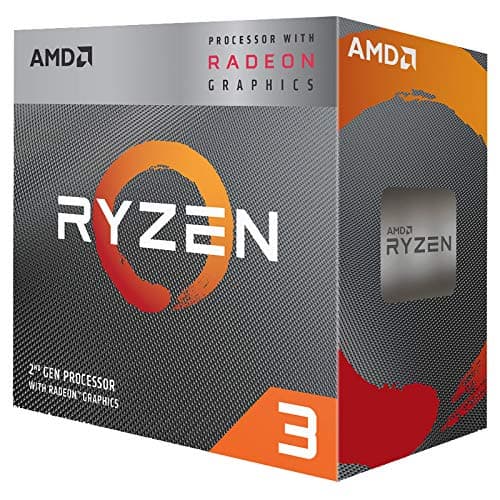 Image of AMD Ryzensets 3 3200G processor (Radeon Vega 8 integrated GPU, 4 cores/4 threads, 65W TDP, AM4 socket, 6MB Cache, up to 4.0 Ghz max boost frequency , wraith stealth cooler)
