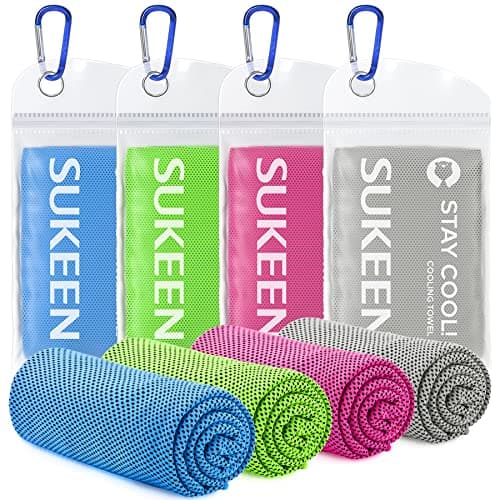 Image of Sukeen Cooling Towel 4 Pack (40"x12"), Cooling Towels for Neck,Cool Down Towel,UV Protection Soft Breathable for Golf,Sport,Running,Gym,Camping,Fitness,Workout & More Activities