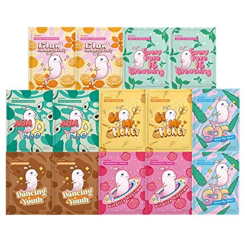 Image of Sheet Masks, ZealSea Facial Mask(Pack of 14), Face Masks Skin Care for Girls and Kids, Kids Face Masks SPA Birthday Gift, Moisturizing/Brightening/Hydrating/Soothing, for All Skin Types