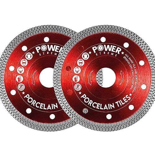 Image of Power Xtreme 115mm Diamond Cutting Discs for Angle Grinder | Pack of 2 – Fast, Clean Cut on Porcelain, Concrete, Tiles, Stones, Marble and Ceramics