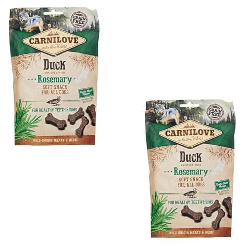 Image of Carnilove Soft Snack Duck with Rosemary | Double Pack | 2 x 200 g | Treats for Dogs | Duck and Rosemary | No Added Sugar | Exotic Meat Flavour