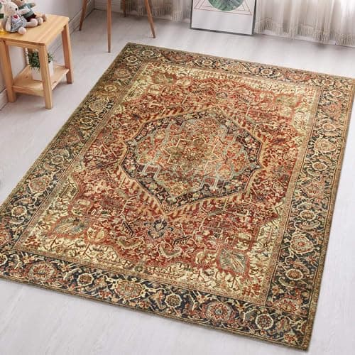Image of Aspire Homeware Rugs for Bedroom Living Room – Modern 80x150 cm Traditional Area Rugs Majestic Cashmere Style - Soft Short Pile Vintage Rug - Carpet for Dining Room Easy To Clean