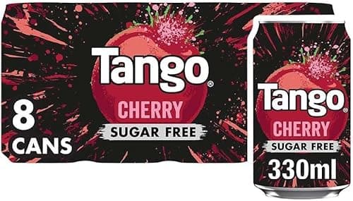 Image of Tango Assorted Soft Drinks Multipack 8 x 330ml – Mixed Flavours Fizzy Soda Cans, Refreshing Carbonated Beverages (Cherry Sugar Free)