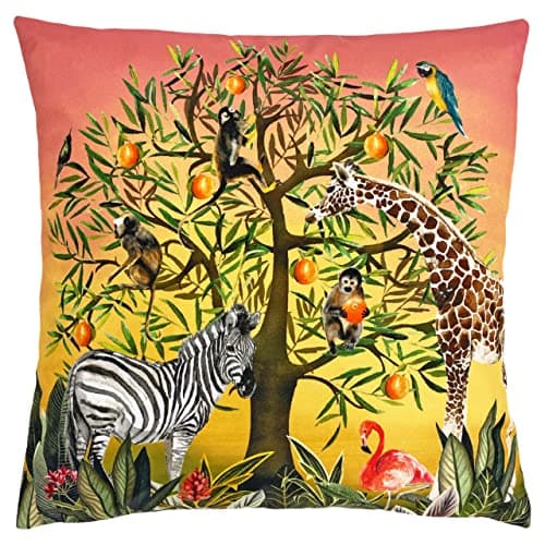 Image of Evans Lichfield Tree of Life Outdoor Polyester Filled Cushion, Polyester, Multi, 43 x 43cm (TROLIFE/HF2/MUL)