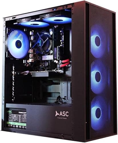 Image of ASC TECHNOLOGY Gaming PC Tower | Intel Core i7-3770 3.90GHz | 16GB RAM | Nvidia GT730 2GB | 256GB SSD+1TB HDD | 550W 80+ PSU | Black 6 Fan RGB Case | WiFi | Windows 11 pro | 1 Year Warranty