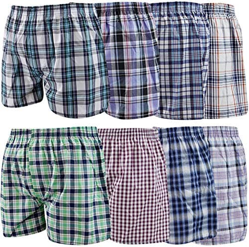 Image of Vision Textiles Boxer Shorts 6 Pack Woven Boxer Shorts, Relaxed Fit, Moisture Wicking, Assorted Color Multipacks