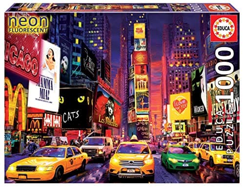 Image of Educa 18499 Times Square, New York 'Neon' Does not apply Puzzle, 1000 Pieces, multicoloured, One Size
