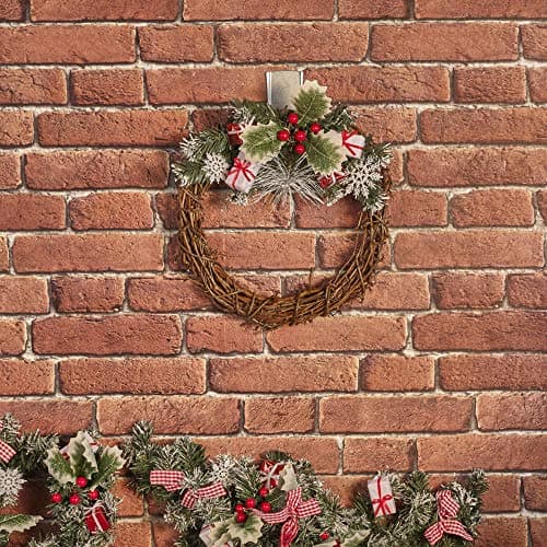 Image of URBNLIVING Classic Artificial Christmas Rattan Garland Wreath Xmas Tree Hanging Door Decoration 30cm Nordic