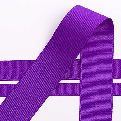 Image of Italian Options Grosgrain Ribbon 10mm, Strong Plain Purple Ribbon for Bows, Wedding, Crafting, Sewing, Hair Accessories, Gift Wrap, 10 mm x 10 Metre Roll, Purple