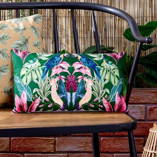 Image of furn. Wylder Tropics Kali Birds Exotic Polyester Filled Outdoor Cushion, 30 x 50cm