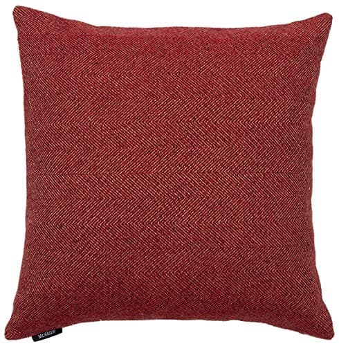 Image of McAlister Textiles Herringbone | Soft Textured Woven Faux Wool Burgundy Red Herringbone Cushion Cover | 43cm 17x17 Inch