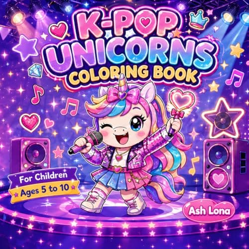 Image of K-Pop Unicorn Coloring Book for Kids 5–10: 50 Fun and Magical Designs for Creativity and Screen-Free Fun