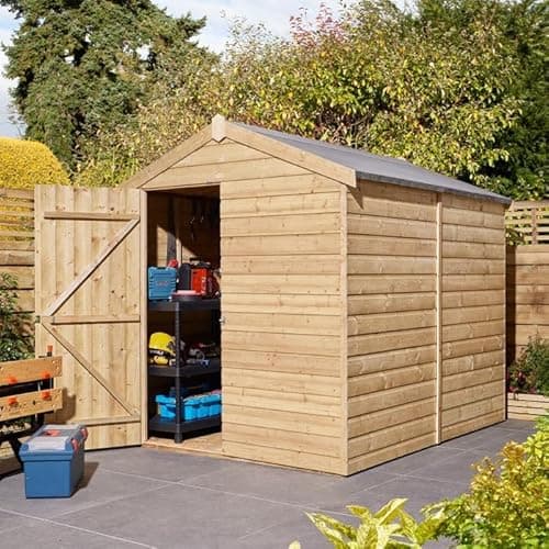Image of Cheshire 8ft x 6ft Windowless - Single Door - 12mm Shiplap Apex Shed
