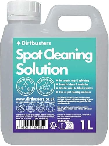 Image of Dirtbusters Spot Cleaning Solution (1L) Carpet Cleaner Shampoo, Deep Cleaning Treatment To Clean, Neutralise Odours & Remove Stains, Safe For Wool And Delicate Fabrics