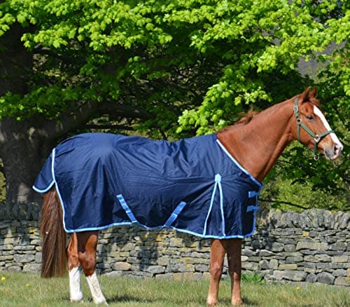 Image of 600d Navy Medium Weight Waterproof Horse Turnout Rug 200g Fill