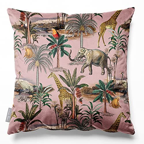 Image of Izabela Peters Filled Cushions With Covers, Eco-Friendly Velvet, 60 cm, Safari Voyage - Rosewater, for Chair, Sofa, Seat, Large