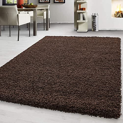 Image of Prime Plus EXTRA THICK HEAVY 5CM PILE SOFT SHAGGY RUGS MODERN AREA RUGS BEDROOM HALL RUGS (Brown, 120 x 170cm)