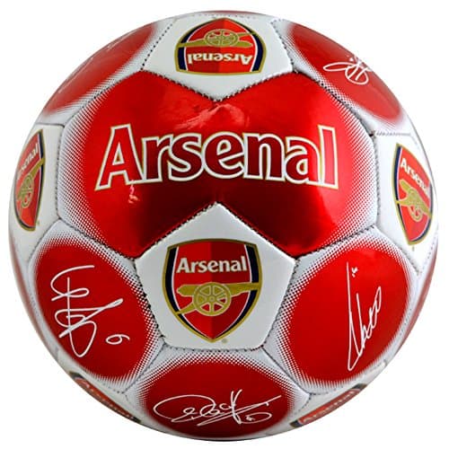 Image of Arsenal FC Official Product Football Size 5 METALIC New SIGNATURE EDITION Crest