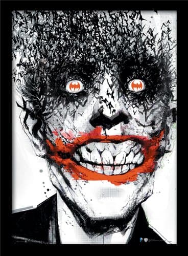 Image of Pyramid International "DC Comics (Joker Bats) Framed Print Memorabilia, Multi-Colour, 30 x 40 cm