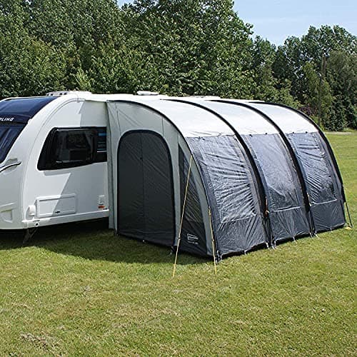 Image of Leisurewize LWPP2C Ontario Porch Awning 390 Charcoal - 390 x 240 cm, Waterproof Polyester Fibre Glass Roll Up Shelter