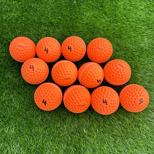 Image of YNKE GAA Hurling Dimple PU Fireballs Speed Ball All Weather Wall Balls Training Practice Size 4 (Orange)