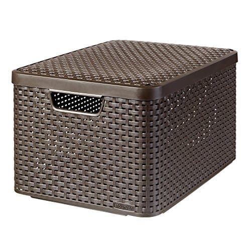 Image of Curver Style L - storage boxes & baskets (Storage basket, Brown, Rattan, Monotone, Bathroom, Bedroom, Living room)