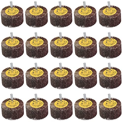 Image of 80 Grit 60mm Flap Wheel Disc Abrasive Sanding Pads for Drills 6mm Shank 20pc