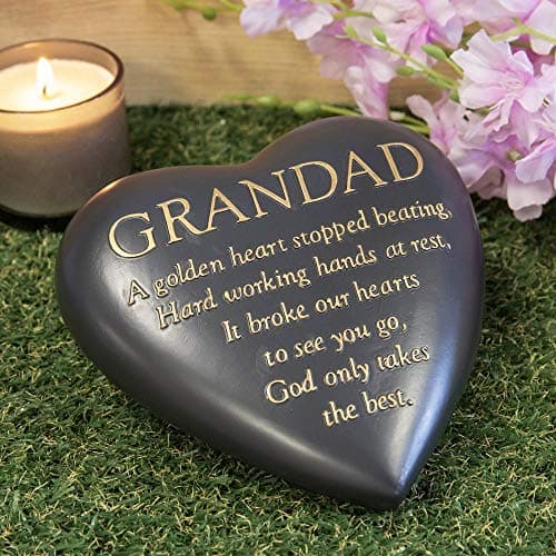 Image of Thoughts of you Grandad Heart Shaped Remembrance Graveside Memorial Ornament