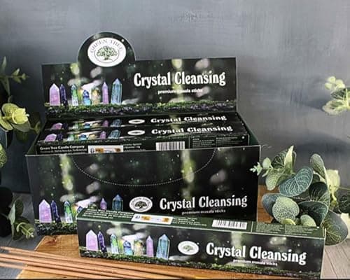 Image of Green Tree Crystal Cleansing – Premium Masala Incense Sticks | 3 Pack Set with JRose Burner | Energy Purification & Spiritual Healing