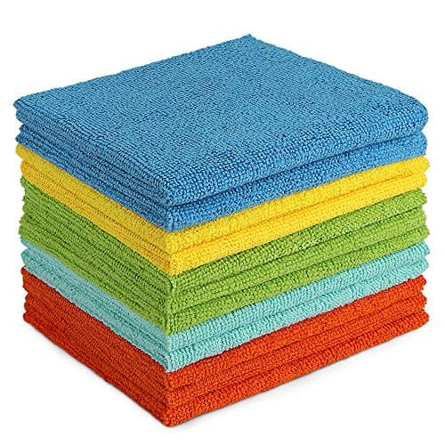 Image of AIDEA Microfibre Cloth Pack of 12, Multifunctional Reusable Cleaning Cloths, Lint Free Streak Free Washable Cloth Duster for House, Kitchen, Car, Motorbike, Windows 30 x 30 cm