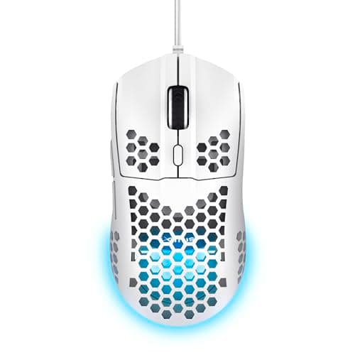 Image of Trust Gaming GXT 928W Helox White Gaming Mouse, Superlight USB Wired Mouse 65g, Adjustable DPI (200-6400), Optical Sensor, 6 Programmable Buttons, RGB LED Lighting, Gaming PC Gaming Laptop Macbook
