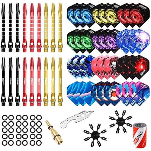 Image of CyeeLife-Dart Accessories kit,36 Dart Flights+18 Aluminium Shafts+Sharpener+Dart Tool+100 Rubber Rings+16 Flight Protectors