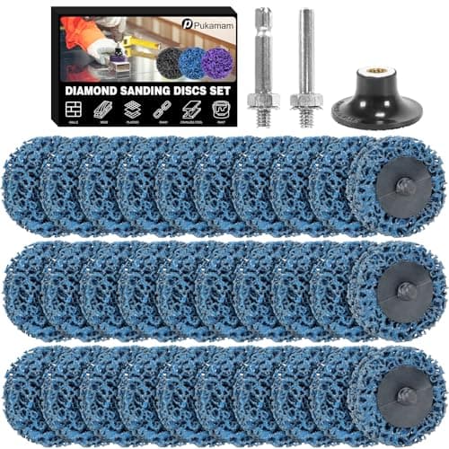 Image of 30 Pcs Grinding Discs 50mm Paint Stripping discs 2 Inch Sanding Discs for Drill Rust Removal Disc for Metal Steel Grinding Polishing(Blue)