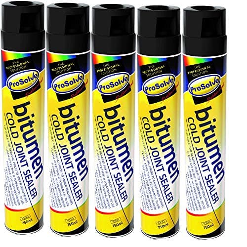 Image of Prosolve Bitumen Cold Joint Seal Spray Tarmac Roof Gutter Repair Pot Hole Sealer - 5 Pack